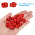 thumbnail image 4 of Unique Bargains Mini Ruban Satin Roses Petites Fleurs en Tissu Rosettes Appliqué Rouge 30 Pcs, 4 of 5