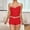 Red, variant on Women’s Lace Trim Cami Pajama Set Sleeveless Tank Top and Shorts Sleepwear Soft Loungewear 2 Piece PJs