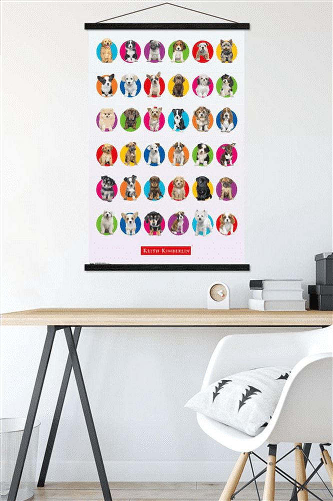 Keith Kimberlin - Puppy Grid Wall Poster with Magnetic Frame, 22.375" x 34"