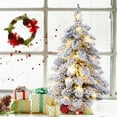 thumbnail image 5 of XEAZON Mini Christmas Trees for Tabletop, 18In Snow Flocked Christmas Tree with LED Lights and Wood Base, Small Christmas Pine Tree, Christmas Ornaments for Indoor Table Desk Home Shop Bar Party, 5 of 9