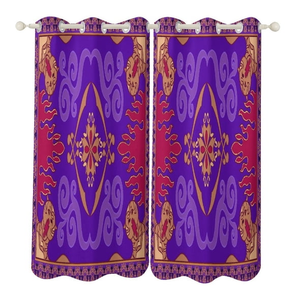 Aladdin 2 Panels Blackout Curtains for Bedroom Living Room Drapes Kitchen Room Window Curtain Grommet