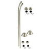Westbrass D135-05 1/2" x 22" Single Offset Bath Supply Lines for Clawfoot or Freestanding Bathtubs, Polished Nickel