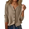 thumbnail image 2 of Wutalume Cardigan Sweaters for Women Soft Lightweight Loungewear Breathable Loose Fit Long Sleeve Travel Top, Open Front Layer for Comfort,Camel M, 2 of 5