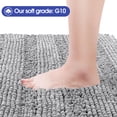 thumbnail image 3 of Alfombra de baño ACCUMTEK a rayas gris claro 90x60 cm Chenille, 3 of 6