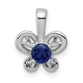 thumbnail image 4 of 925 Sterling Silver Rhodium Plated Created Sapphire Pendant, 4 of 5