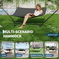 thumbnail image 4 of Outdoor Double Hammock Set,2 Person Outdoor Hammock with Stand & Pillow,450 lbs Capacity, Weather-Resistant, Balance Rope for Outdoor Patio Backyard Poolside, 4 of 7