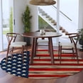 thumbnail image 4 of Vintage American Flag 8' Round Area Rug, Retro USA Flag Wooden Washable Non-Slip Large Circle Rugs for Living Room Bedroom, Soft Low Pile Rug Carpet for Dining Room Kitchen Farmhouse, 4 of 9
