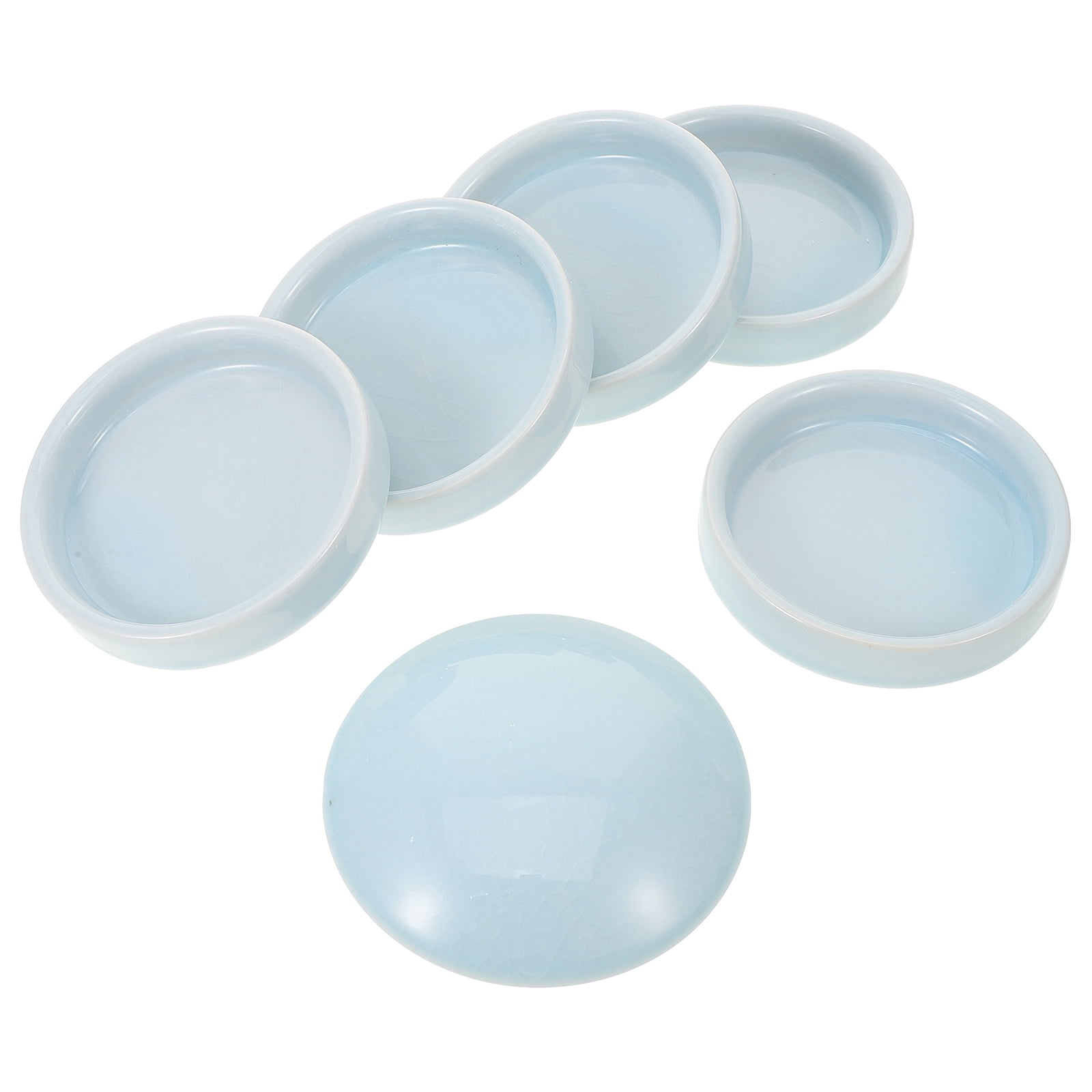 Raindrops Sky- Ceramic Palettes Set of Multi-Layer Stackable Pigment Plates for Efficient Paint Storage and Mixing