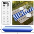 Blue Striped Table Runner Linen Burlap Table Runner 120 Inches Long ...
