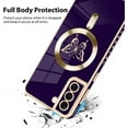 thumbnail image 3 of for Samsung Galaxy S21 Plus Case [Support for Magsafe] Butterfly Pattern Magnetic Plating Screen Protector Luxury Elegant Camera Protector Shockproof Protective Soft Corner Back Cover -Purple, 3 of 6