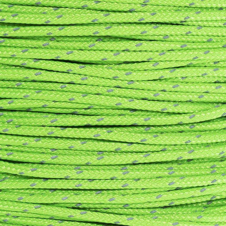 Paracord Planet Fluorescent Reflective 95lb 1.8mm Paracord – Many Colors  Available – Available in Lengths of 10', 25', 50', 100', 250', 1000' –  Ideal for Camping, Hiking, Tent Rope, Guyline 