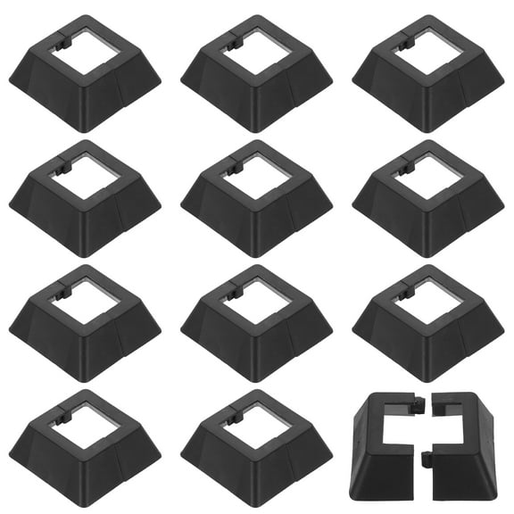 Uxcell Post Skirt, 12pack 30x30mm/1.2"x1.2" Plastic Split Style Post Base Cover Trim Skirt for Fence Stair Handrail Railing Porch, 88x88mm/3.5"x3.5"(Overall)