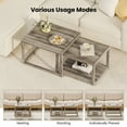 thumbnail image 6 of Gymax Nesting Coffee Table Set of 2 Stackable Rectangular End Tables w/ Storage Shelf, 6 of 10