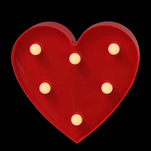Northlight 6" Battery Operated LED Lighted Valentine's Day Heart Marquee Sign - Red