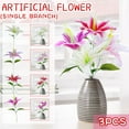 thumbnail image 6 of Yeetfub Faux Flowers for Outdoors Artificial Flowers,Potted Plant Artificial Plastic Artificial Lily Silk Flowers for Window Garden Office Patio Hanging Planter Pathway Front Porch, 6 of 6