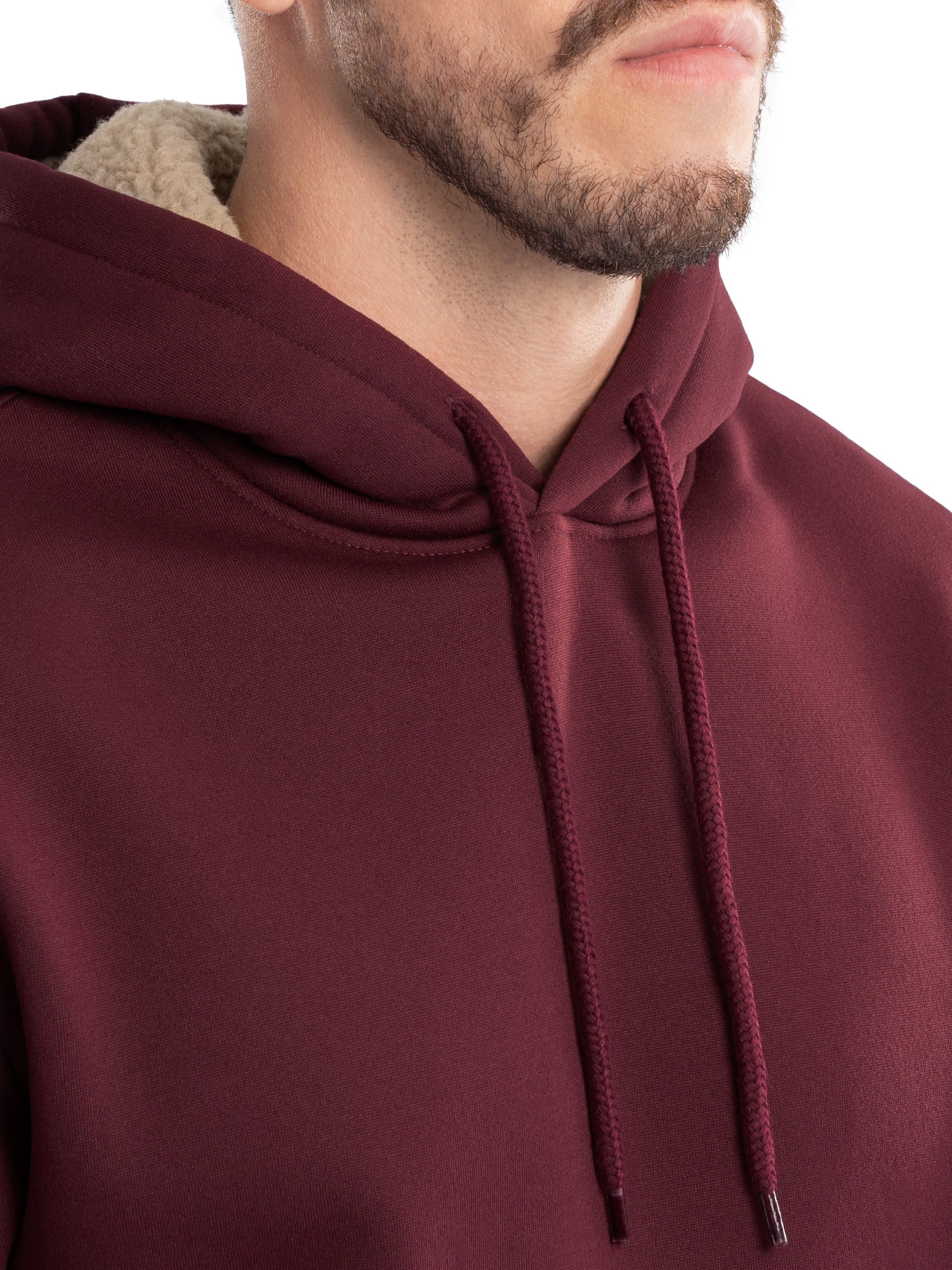 Wrangler Workwear Men's and Big Men's Relaxed Pullover Hoodie with Faux Shearling Lining, Sizes S-3XL