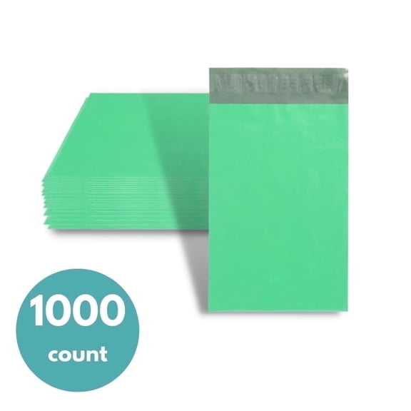 1000 10x13 Inch Green Poly Mailers Shipping Envelopes Self Sealing Plastic Bags 2 Mil