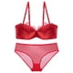 thumbnail image 1 of Gibobby Conjuntos de bragas de encaje Conjunto de Lencería de Malla, Conjunto de Lencería Elegante para Dama para Noche de Bodas(Rojo, 75A), 1 of 2