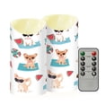 thumbnail image 5 of 2 PCS Tilted Flameless Candles Flickering LED Lights Battery Operated Candles with Remote Timers for Holiday Decor Dogs Doing Summer Activities, 5 of 8