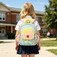 thumbnail image 2 of Lightweight Color Contrast Mini Backpack with Bead Decor, Multi Compartment Portable Travel School Daily Shoulder Bag, 2 of 2