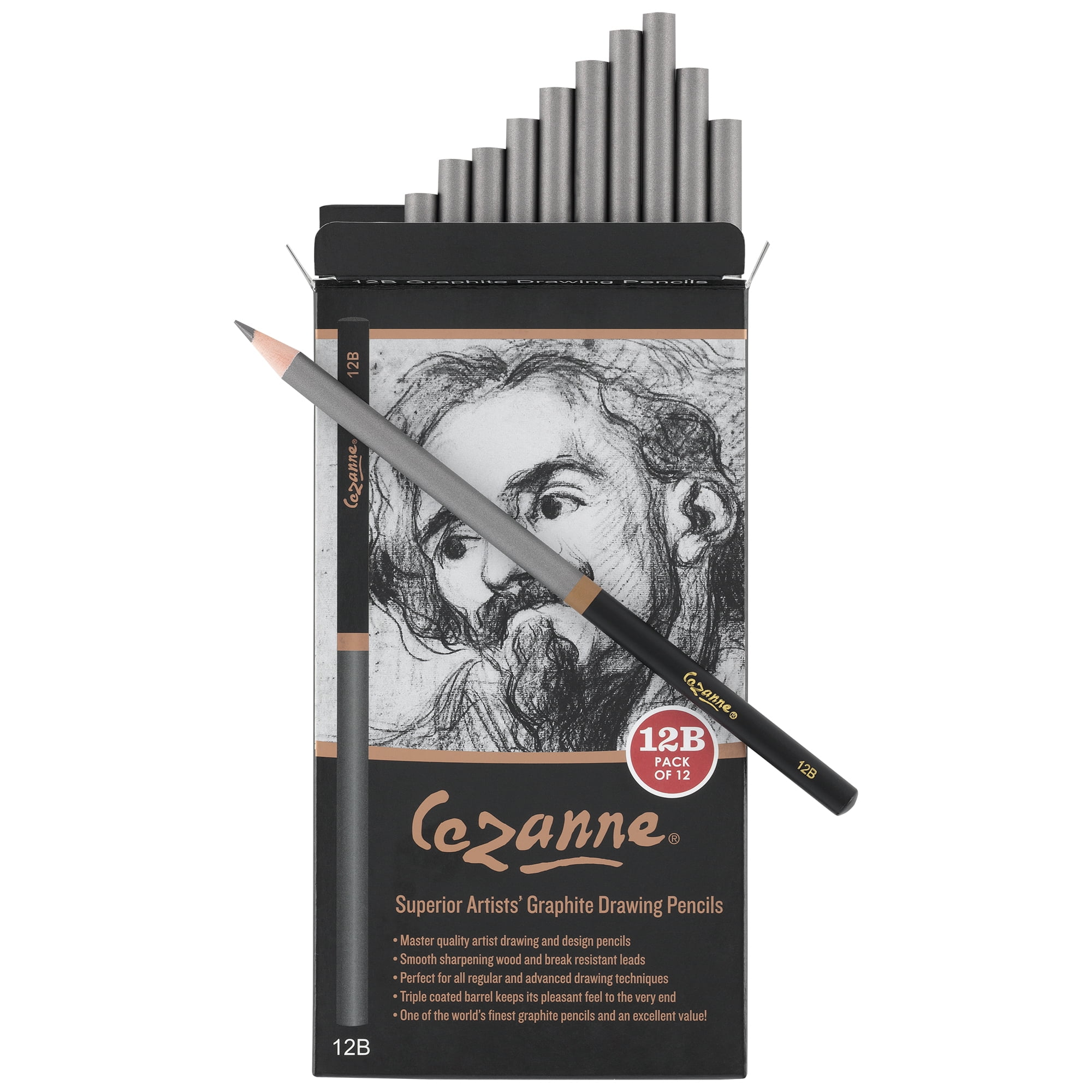 12 Professional Graphite Pencils Softest Darkest For - Temu