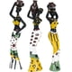thumbnail image 2 of 3x Resina Africana Dama Estatuilla Colección Artesanal Mujeres Tribales Estatua Femenina, 2 of 9