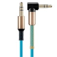 thumbnail image 1 of 3.5mm Male Audio Adapter Cable For Phone, Mp3, Car Speakers - Straight To Elbow Connection, 1 of 3