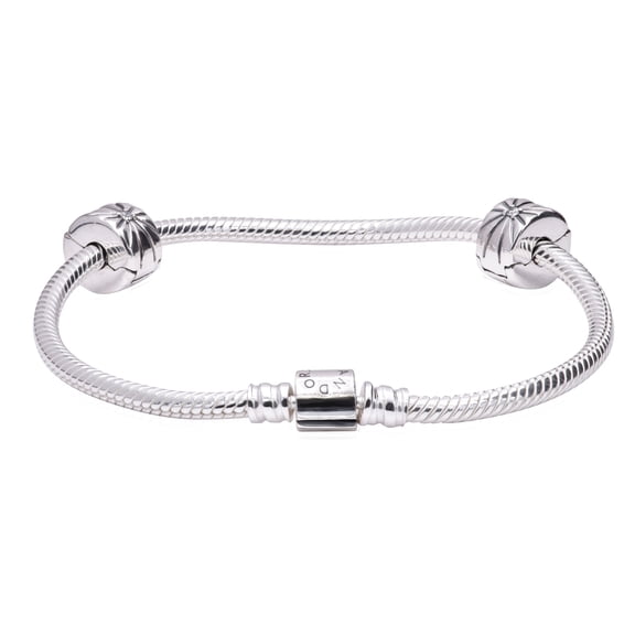Pandora Sterling Silver Barrel Clasp Iconic Bracelet Gift Set