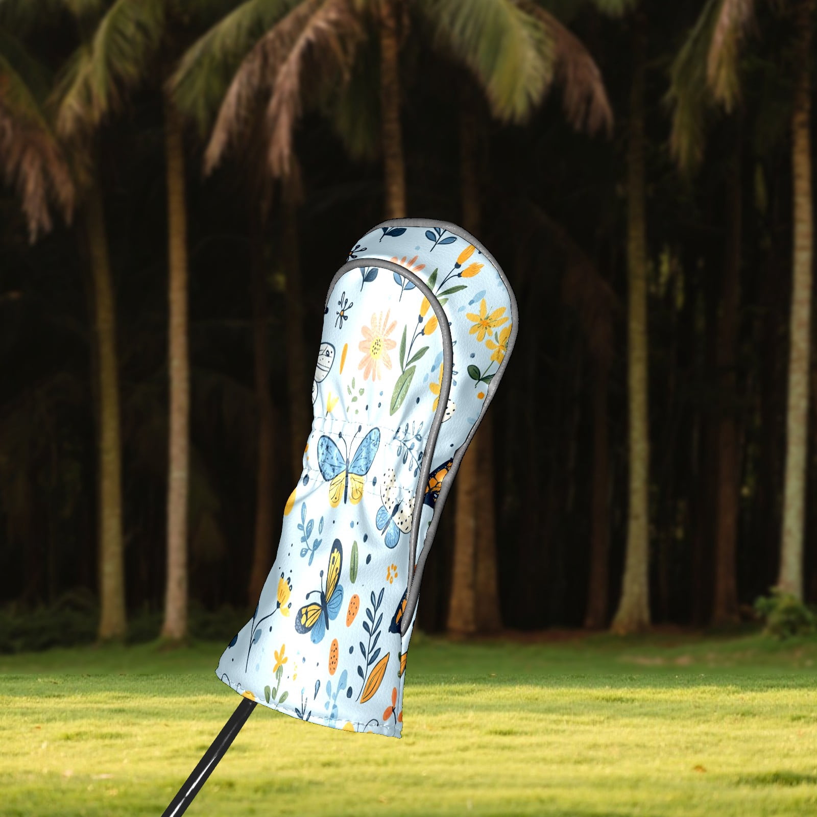 Golf Club Head Covers - Cute Cartoon Pattern, PU Leather, Waterproof, Fits Fairway Woods/Hybrid, Unisex, Fits Most Brands