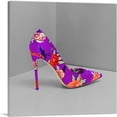 thumbnail image 1 of ARTCANVAS Purple Modern High Heels Shoe Stiletto Flower Pattern Canvas Art Print - Size: 12" x 12" (0.75" Deep), 1 of 9