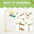 thumbnail image 4 of Wood Floor Standing Crib Mobile Arm Movable Baby Mobile Holder 153.5cm Height Nursery Decor for Hanging Bed Bell Baby Bed Toys, 4 of 11