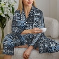 thumbnail image 6 of Fotbe Snowflake Vintage Pattern Pattern Long Sleeve Pajama Set for Women,Sleepwear Set,2-piece Loungewear Set,Soft PJs Comfy Nightwear with Pockets -Large, 6 of 7