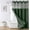 Darkgreen, variant on no Hook Shower Curtain and Liner Set，Boho Style with See Through Top Window, SageGreen Fabric Tufted Striped Textured Outer Curtain & Waterproof Inner Liner, SageGreen, 71Wx74H