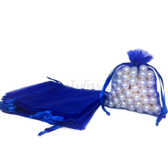 5" X 6-1/2" Royal Blue Organza Bags (24 Pieces)