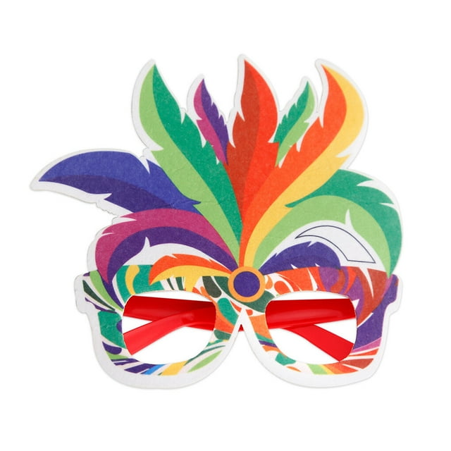 DIY Plume Eyeglasses Frame Carnival Decorative Glasses Funny Ball Stage Performance Mask Decoration Eyewear Photo Prop Colorful