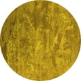 thumbnail image 1 of Ahgly Company Indoor Round Oriental Yellow Industrial Area Rugs, 4' Round, 1 of 4