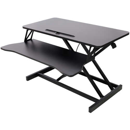 Adjustable Height Standing Desk Converter with Keyboard Tray – Sit to Stand Desktop Riser for Laptop & Monitor, Ergonomic Workstation, Black