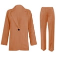 thumbnail image 4 of Autumn Business Casual Two Piece Suit For Women Polyester Jackets With Wide Leg Pants Wrinkled Resistant Wear Set, 4 of 9