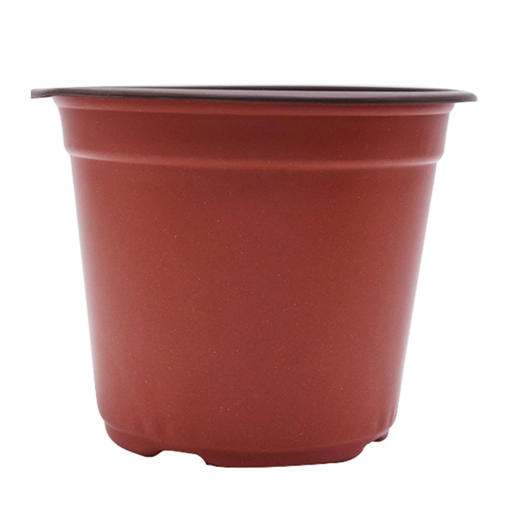 100Pcs Nursery Seedlings Pots, 5.5" x 5" Plastic Planting Flowerpots Gardening Pot Cups Seed Starting Flower Containers for Succulents, Brick Red