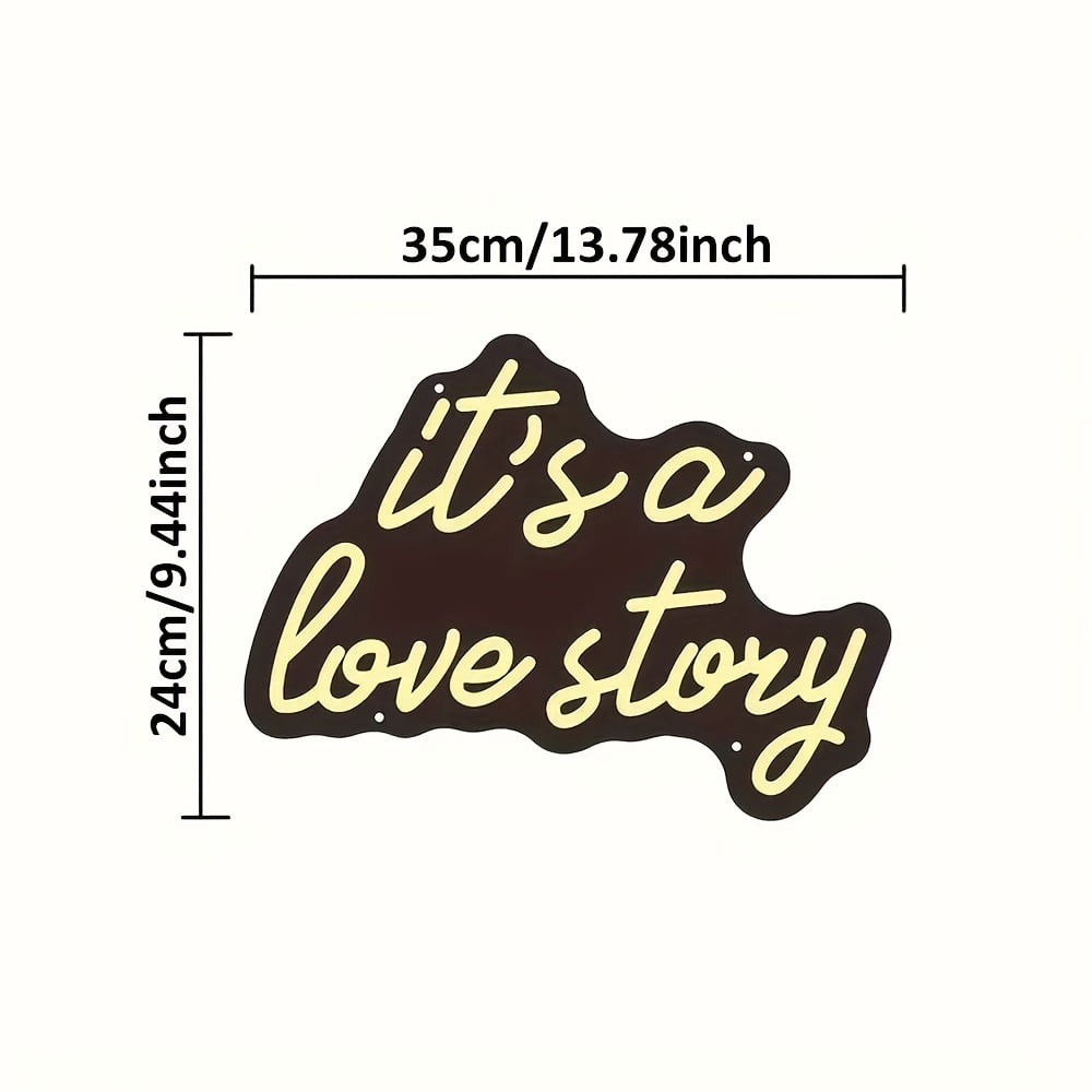 White Love Story LED Neon Sign | USB-Powered Aesthetic Wall Decor For Bedroom & Living Room | Wedding, Birthday Party Gift With Romantic Glow