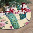 thumbnail image 3 of FMSHPON Peacock on Tree Pink Flower Xmas Christmas Tree Skirt Stand Mat for Holiday Party Decoration Indoor Outdoor 36 inches, 3 of 3