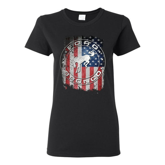 Wild Bobby US Flag Ford Bronco Women Graphic Tee
