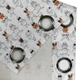 thumbnail image 3 of Ambesonne Funny Grommet Curtain Single Panel, Retro Bunny Rabbits, 50"x60", Orange White, 3 of 5