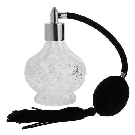 1 Piece of Vintage Empty Perfume Aftershave Bottle Long Spray Tassels Refillable Lady Gift 100ml Black