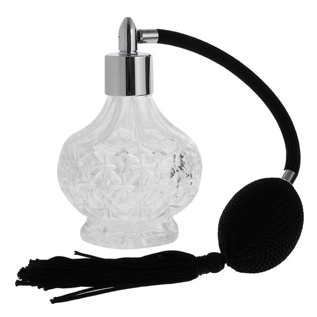 Atomizador de perfume de vidrio transparente vacío de 100 ml para perfume, loción y aceite. Negro