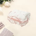 thumbnail image 3 of Unique Bargains 1 Pc Lace Bow Ruffles Makeup Bag for Everyday Use 3.94 in Pink, 3 of 5