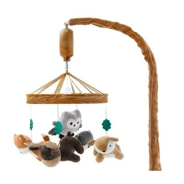 The Peanutshell Whimsical Woodland Baby Musical Crib Mobile, 12 Lullabies