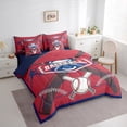 thumbnail image 2 of Erosebridal Baseball 7 Pieces Bedding Set Sports Twin Comforter Set with Sheets Ball Game Decor Baseball Team Bed in a Bag Bed Set Sports,Philadelphia, 2 of 5
