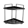 thumbnail image 2 of Organizador de baño de esquina, estante decorativo para maquillaje, soporte de almacenamiento de maquillaje de 2 niveles, organizador de maquillaje Negro, 2 of 9