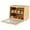 Natural Wood, variant on Bam-boo Bread Box for Kitchen Counter, 15.35" x 8.46" x 12.71", Natural Bam-boo Bread Storage Bin with Transparent Door, Gold Handle, Black